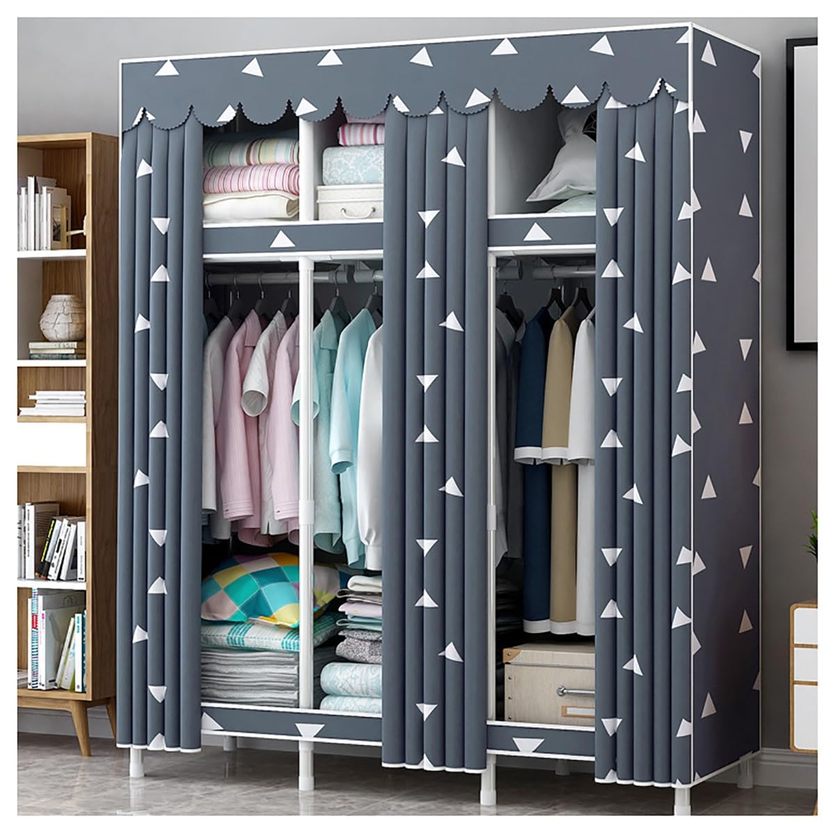 Penderie avec couvercle pas cher armoire tissu et organisateurs de placard mobiles