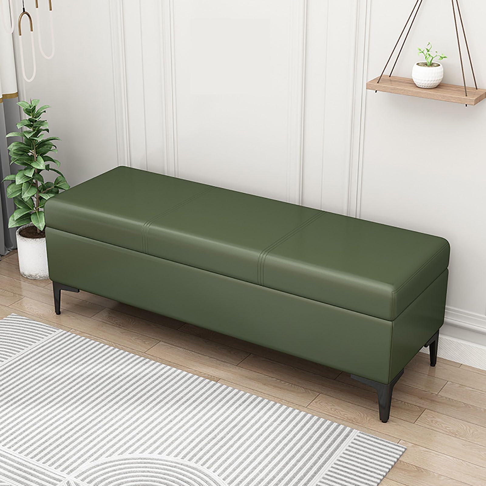 Banc de rangement gain de place pour organiser les chaussures d'entrée et salon