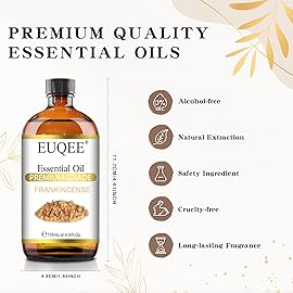 EUQEE Frankincense Essential Oil 118ml Large Bottle Pure Frankincense Oil with Glass Dropper Great for Aromatherapy, Diffuser, Soap Making - 4 Fl.Oz