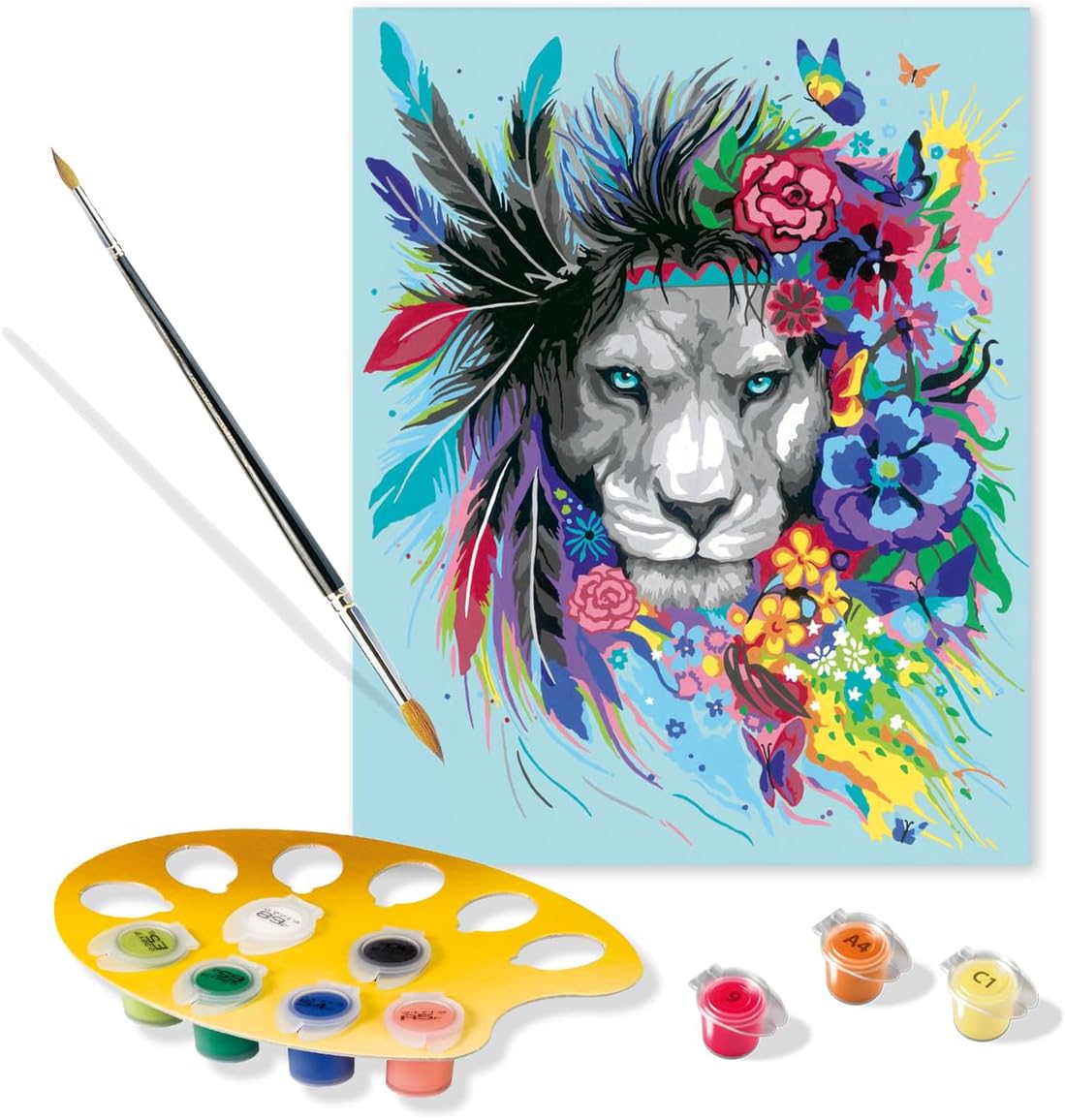 Ravensburger CreArt Boho Lion Paint by Numbers Kit for Adults - Painting Arts and Crafts for Ages 12 and Up