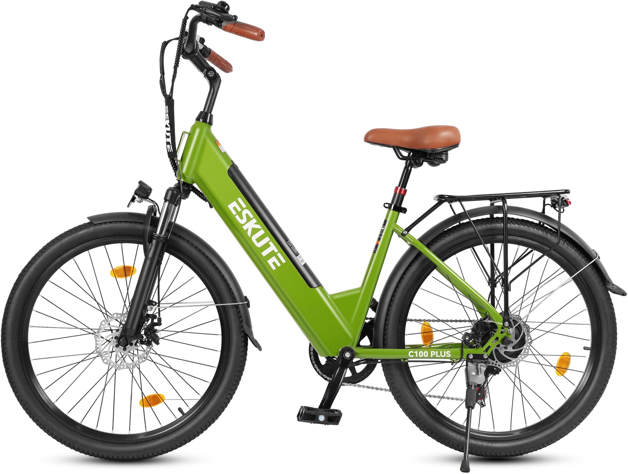 ESKUTE C100 Plus E-Bike, 26 Zoll Elektrofahrrad, E-Cityrad 250W HeckMotor, 36V 13Ah Wechselakku,bis zu 80km, LCD-Display, Tiefeinsteiger E-CityBike Für Damen und Herren Erwachsene Sport & Freizeit