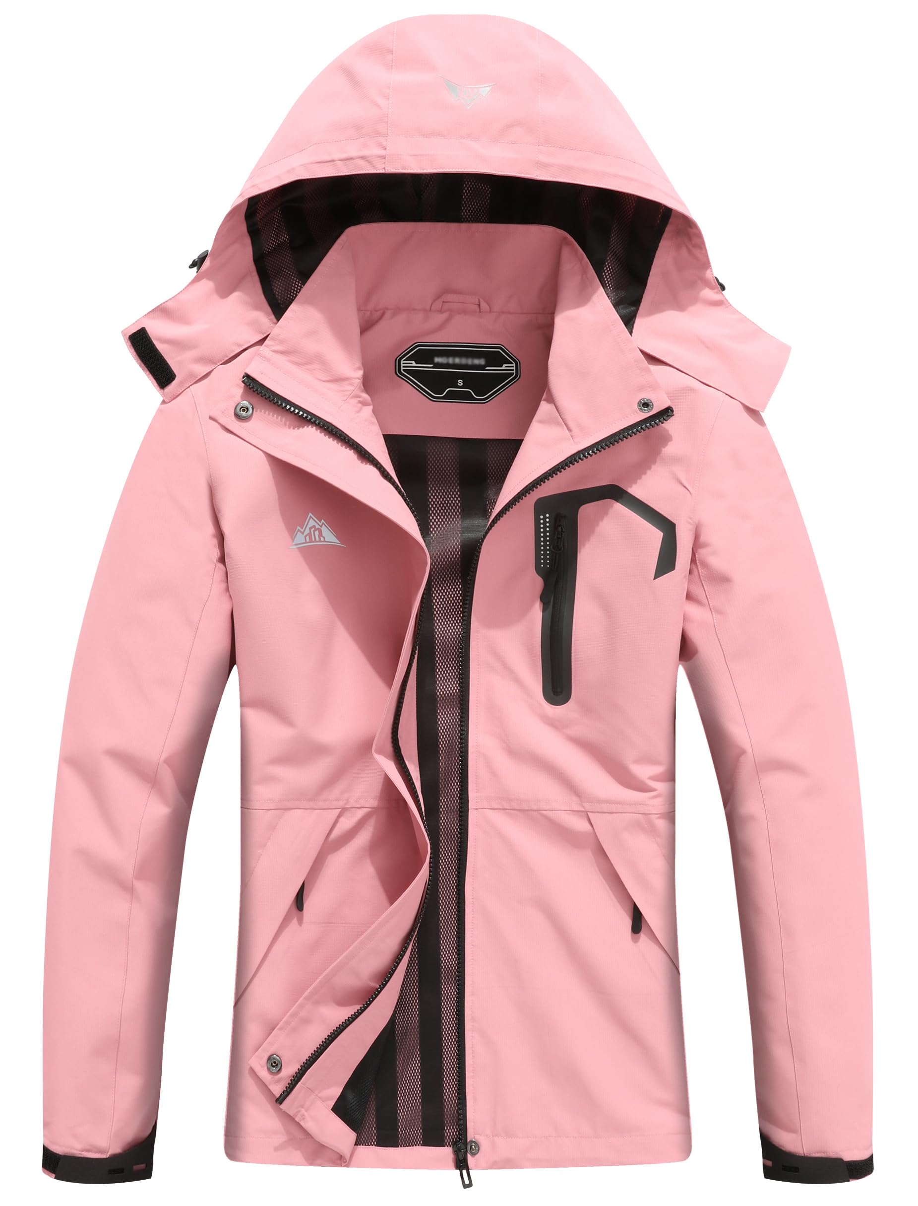 Women's Waterproof Lightweight Raincoat Windproof Windbreaker with Detachable Hood Breathable Outdoor Rain Jacket for Hiking-image-47