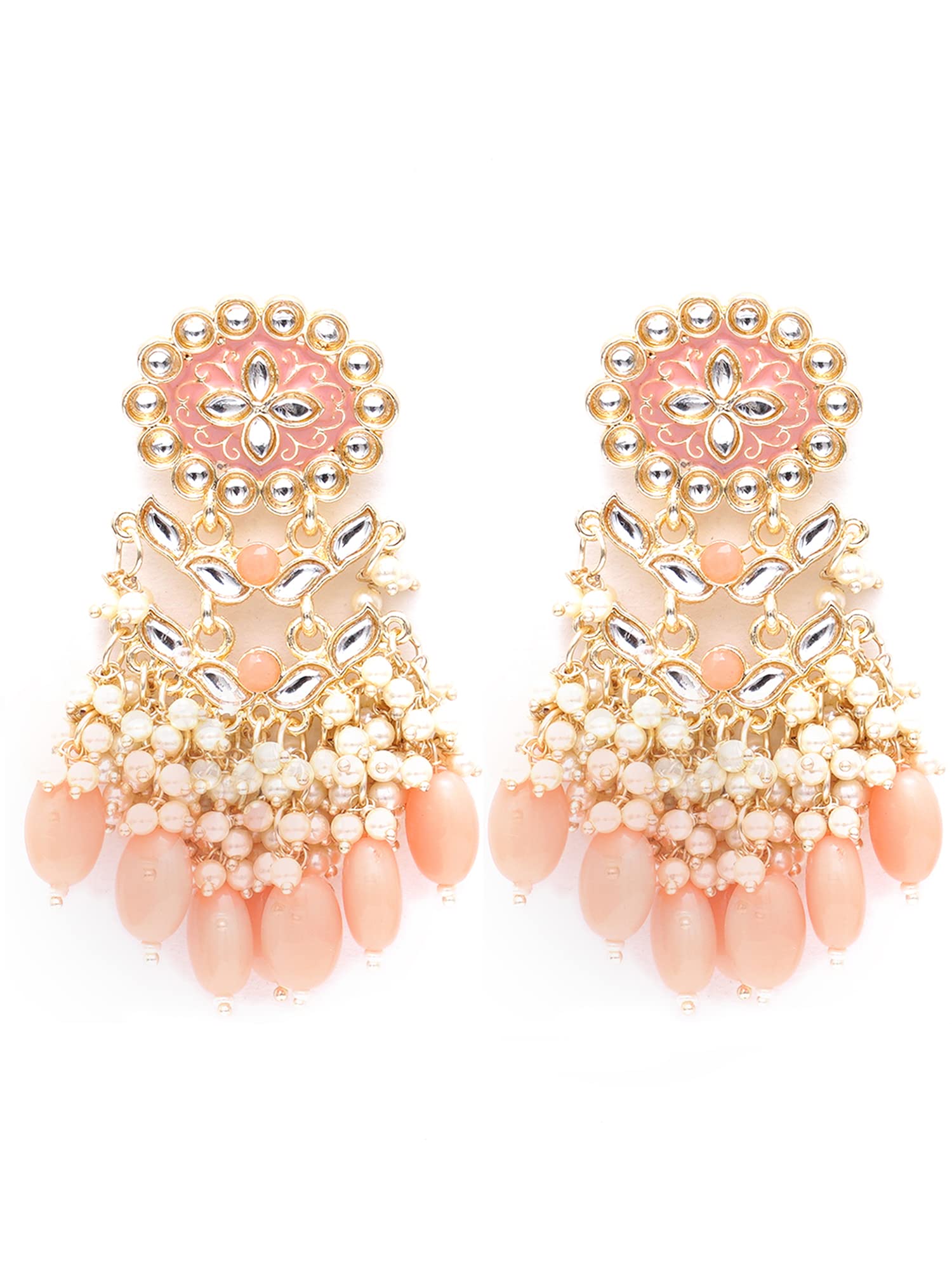See full amazon price history chart for Karatcart Gold Plated Kundan Studded Peach Meena and Tumble Dangler Earrings for Women Karatcart Gold Plated Kundan Studded Peach Meena and Tumble Dangler Earrings for Women (B0BGJK34T1) Amazon Price History, Amazon Price Tracker