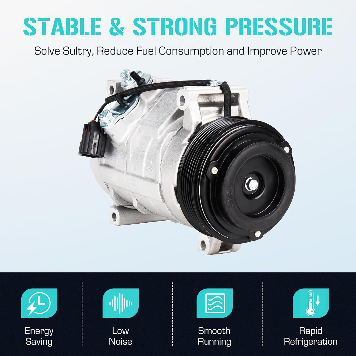 AC Compressor with A/C Clutch Compatible with Buick Enclave 3.6L 2008-2012, for Chevrolet Traverse 3.6L 2009-2012, for GMC Acadia 3.6 2007-2012, for Saturn Outlook 3.6 2007-2010