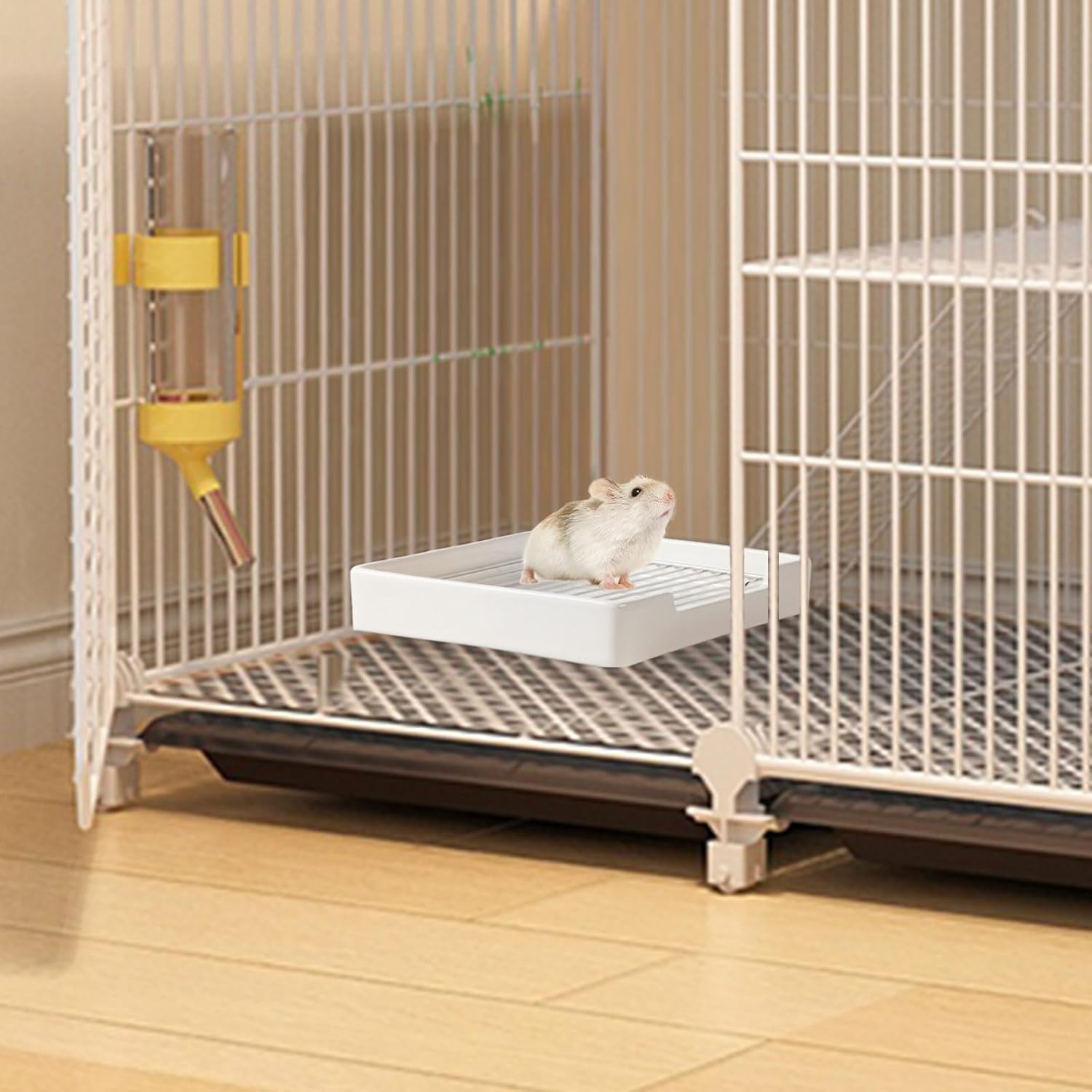 Ceramic Litter Box for Small Pets, Tip-Proof, Chew-Resistant, Ideal for Hamster, Guinea Pig, Sugar Glider, Hedgehog, Syrian Hamster, Chinchilla, Gerbil, and Ferret (White)