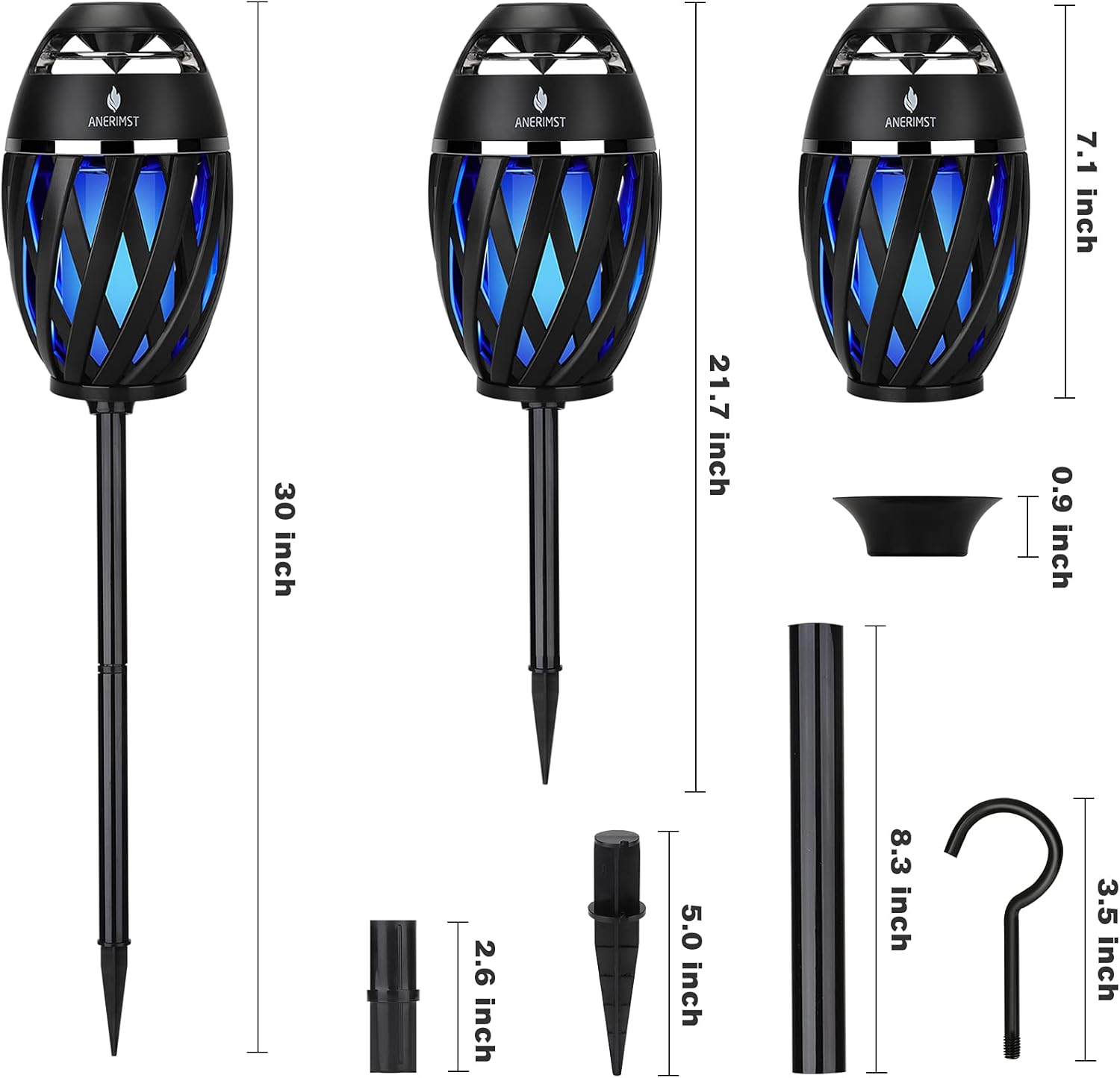 ANERIMST Unique Gifts for Men, Outdoor Bluetooth Speaker Waterproof Wireless with Torch LED Light, Birthday Gift for Boyfriend Him Dad, Cool for Garden, Patio, Outside (Blue Light) - Image 6