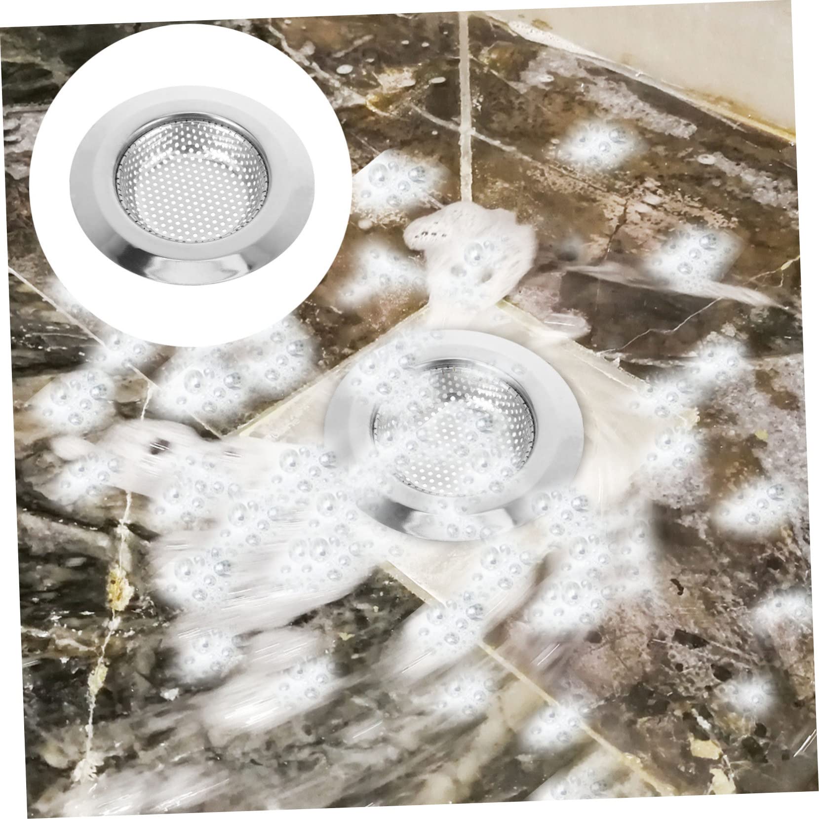 SHINEOFI 4 Sätze Abflusssieb Küchenspülen Filter Haarfänger Abflusskorb Für Waschbecken Badewanne Rostfrei Langlebig Einfach Zu Reinigen 2 Stück * 4