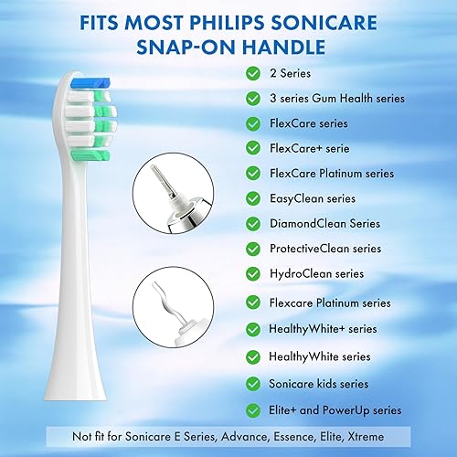 Miniatura 9 de Cabezales de repuesto compatibles con Philips Sonicare 10 cabezales de cepillo eléctrico de repuesto suave compatibles con el sistema Phillips