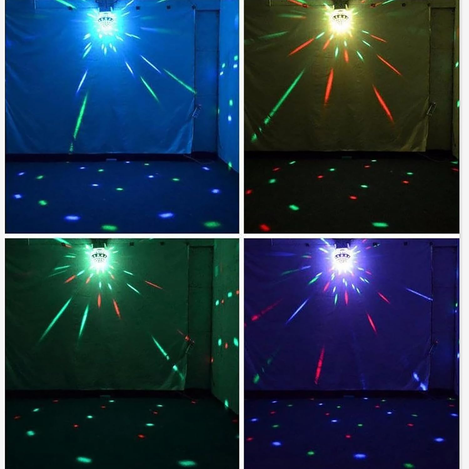 Disco Party Light, Sound Activated Party Lamp with with 5 * 3W LED RGB Light Beads, 3 Control Modes and Angle 360° Rotatable, Flicker Speed Adjustable, for Parties, Festival, Bar, Wedding