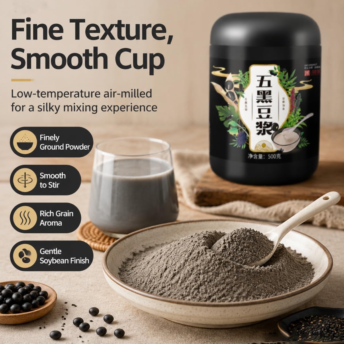 Polvere Soia Nera 5 Cereali | Mix Bevanda 500g