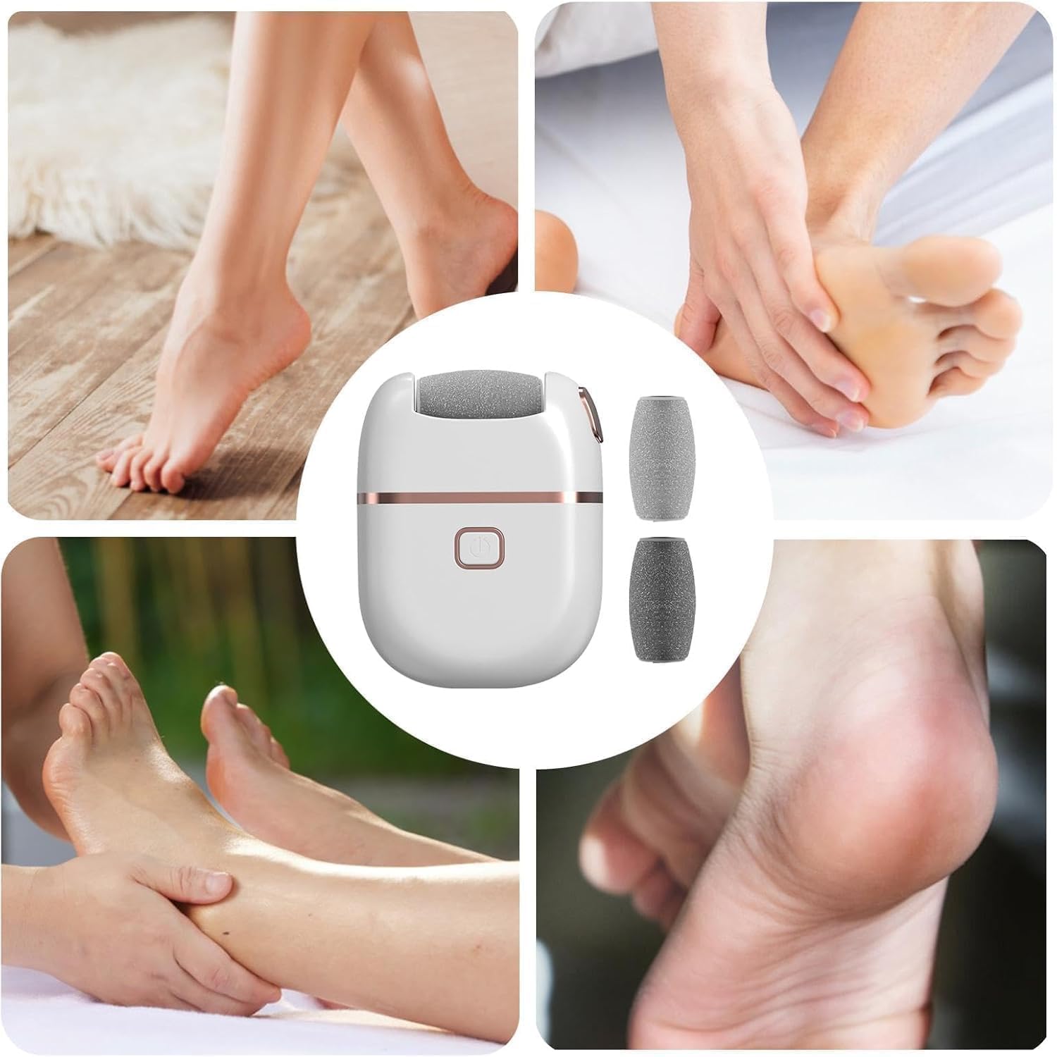 Aanahil Electric Foot Callus Remover | Rechargeable Pedicure Tool for Hard & Dead Skin | Feet Dead Skin Remover with Pedicure Roller Head – Smooth & Soft Feet (Grey) 4