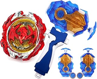 CombatGyro B-184 Launcher Bay Blades Toy Turbo B-117 Booster Revive Phoenix.10.FR Starter Set LR Launcher Grip Metal Fusion God Bey Battling Tops Burst Gaming Toys Gift for Boys Age 4-7 8-12+