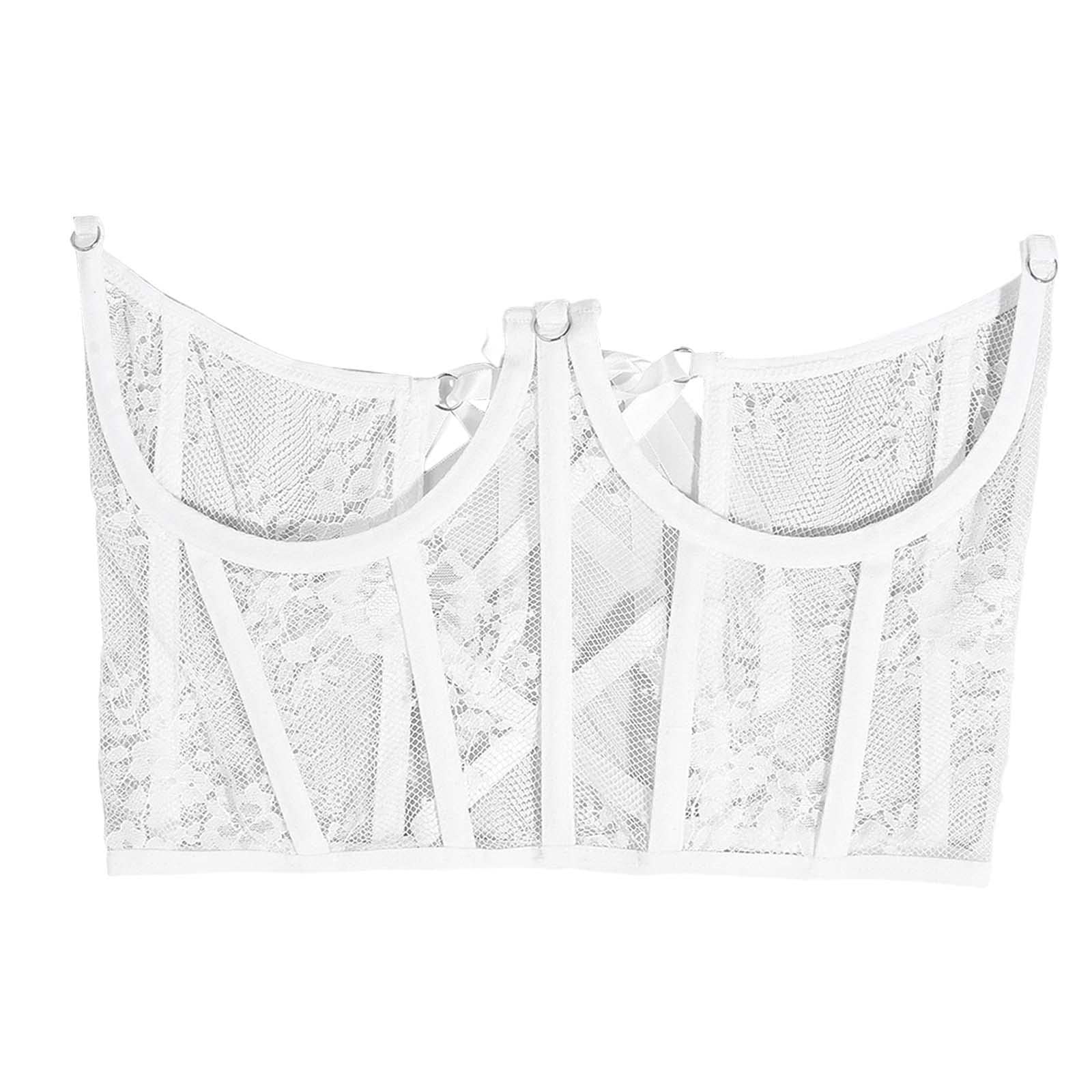 loom tree Lace Corset Belt Fashion Open Cup Bustier for Women Decorative Waist Cincher White-picture-30