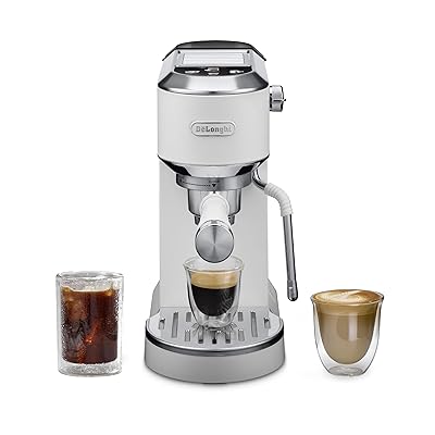 De'Longhi Dedica Duo Compact Espresso Machine - Cold Brew Coffee Maker with Milk Frother Wand- for Espresso, Hot & Iced Coffee, Cappuccinos, Lattes & Home Barista Brewing, Stainless Steel