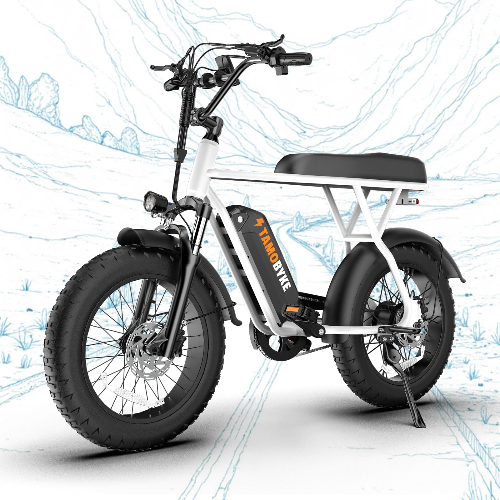 Sponsored Ad - T63 Multi-Color Electric Bike for Adults & Teens, 1000W Peak Motor, 20MPH 468Wh Remove Battery,20"x4"Fat Tire Ebike, Moped Style Comfortable Electric Bikes,Long Seat E Bikes for All-Terrain