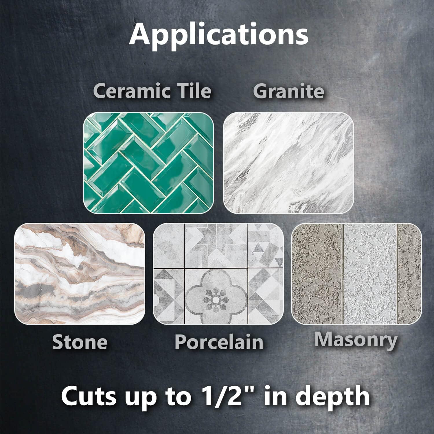 POWERTEC 4-1/2 Inch Diamond Saw Blades for Angle Grinder 10 Pack, Super Thin Turbo Mesh Rim Tile Blades for Cutting Porcelain, Granite Tile & Ceramic Tile, 4.5" Diamond Blades (14000-P10)