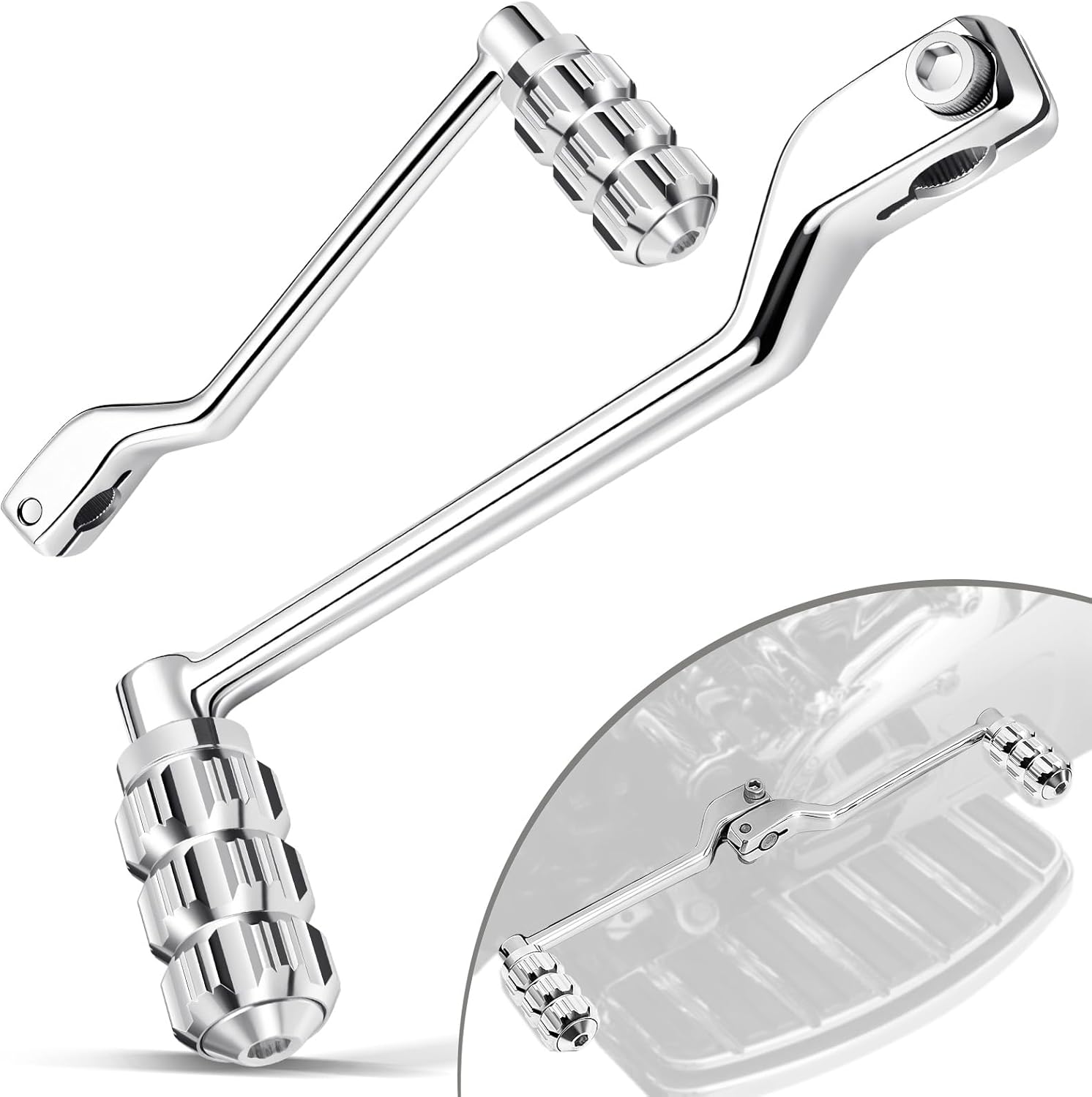Benlari Heel Toe Shifter Pegs, 304 Stainless Steel Shifter Lever Pegs Fit for Harley Touring Street Glide Road Glide Road King Electra Glide 1988-2024, FL Softail 1986-2017, Trike 2008-2024, Chrome