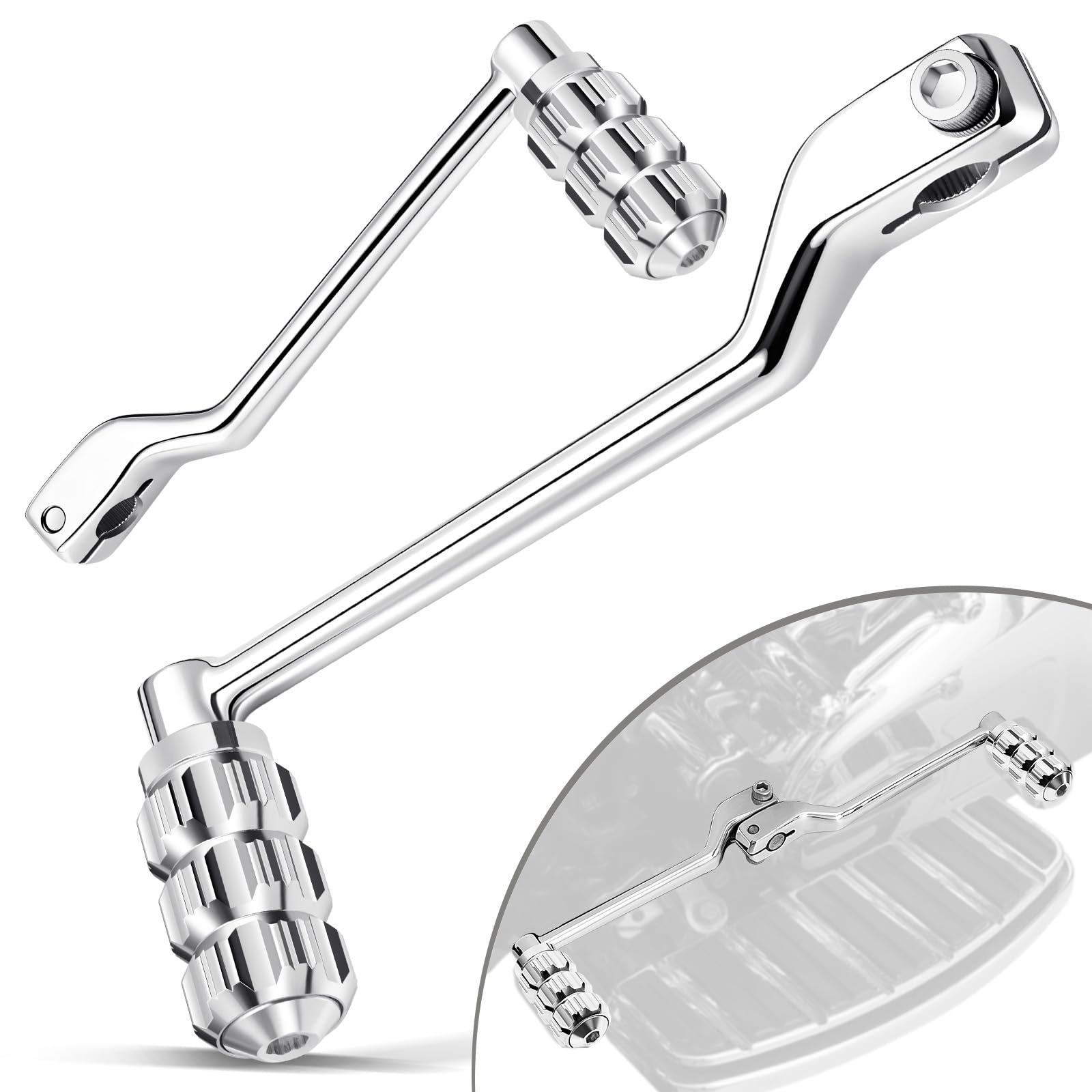 Benlari Heel Toe Shifter Pegs, 304 Stainless Steel Shifter Lever Pegs Fit for Harley Touring Street Glide Road Glide Road King Electra Glide 1988-2024, FL Softail 1986-2017, Trike 2008-2024, Chrome-image-31
