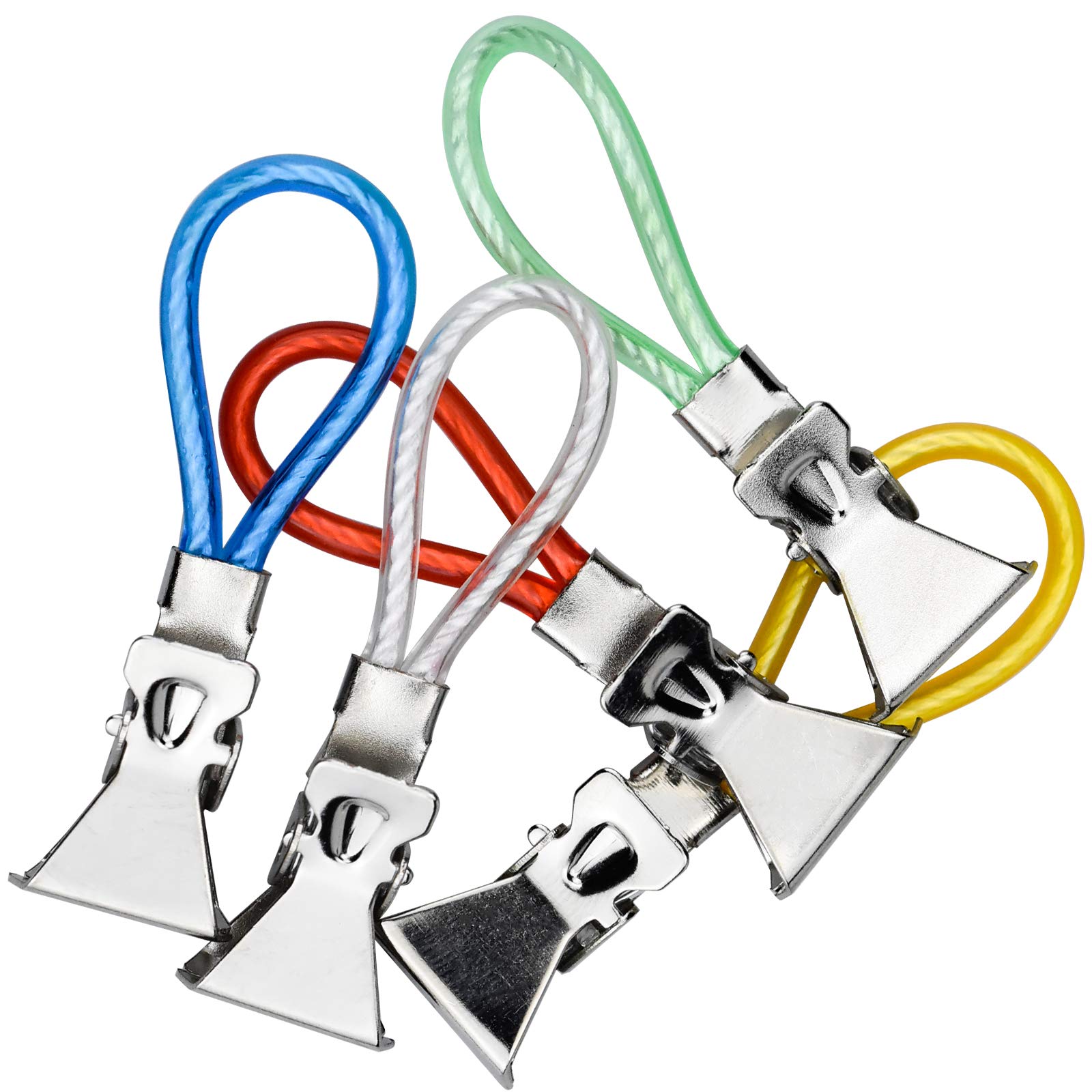 30 Clip Multicolore Per Appendere Strofinacci, Asciugamani E Guanti, In Metallo E Plastica, Antiruggine, 5 Colori (Giallo, Bianco, Verde, Blu, Rosso)