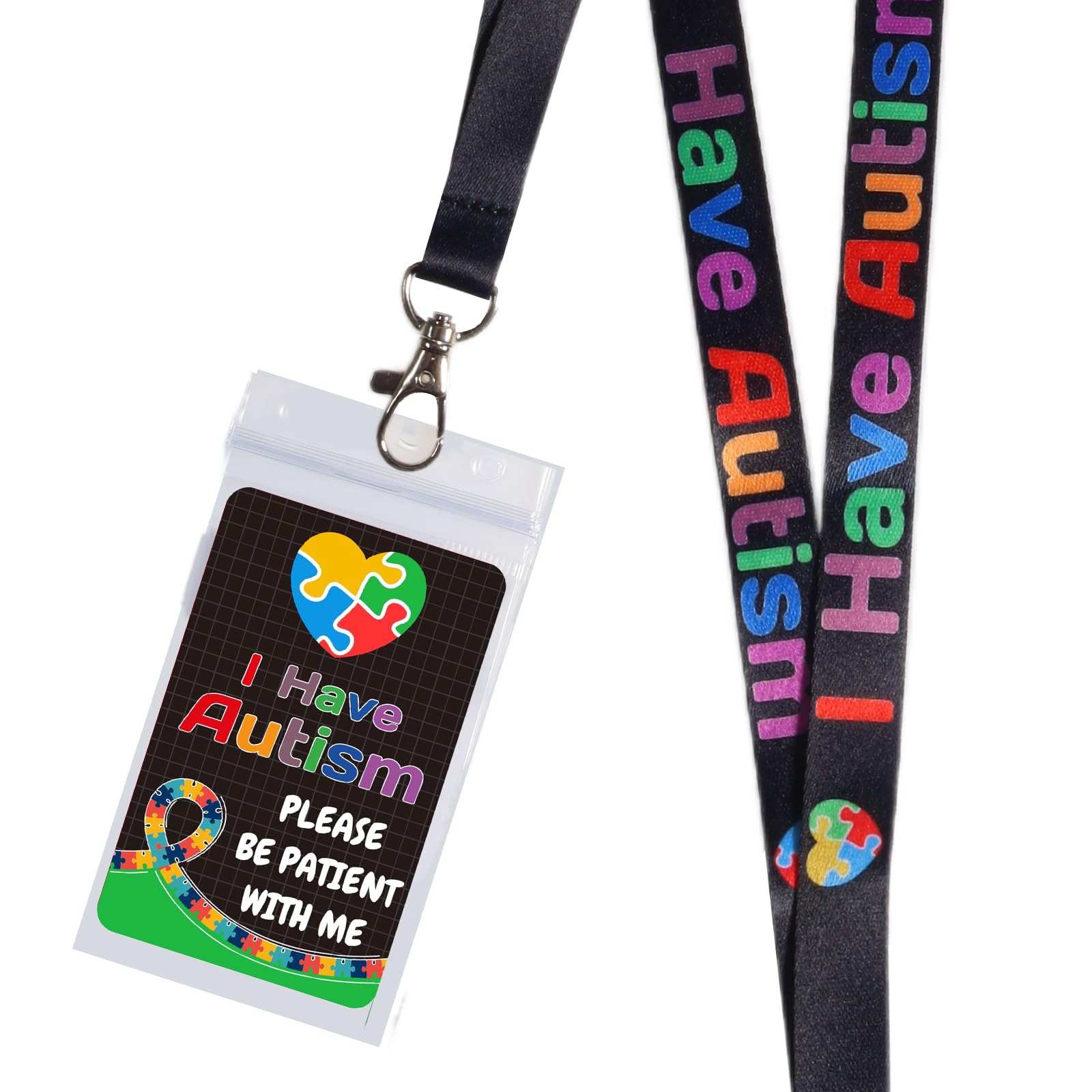 Autism Backpack 2-Pack Autism Safety ID Cards With Lanyard - Customizable Emergency Contact Info (3.15x4.7\") Aac Device For Autism
