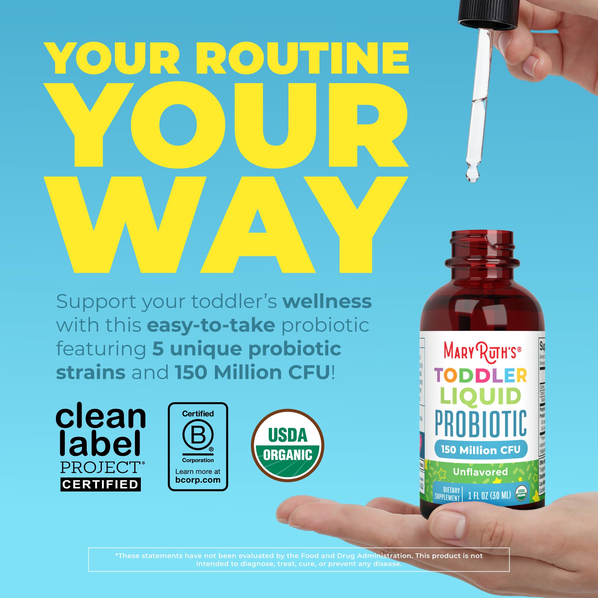 MaryRuth's Organic Toddler Probiotic Liquid Drops, Sugar Free, Ages 1-3 — Amazon image 2