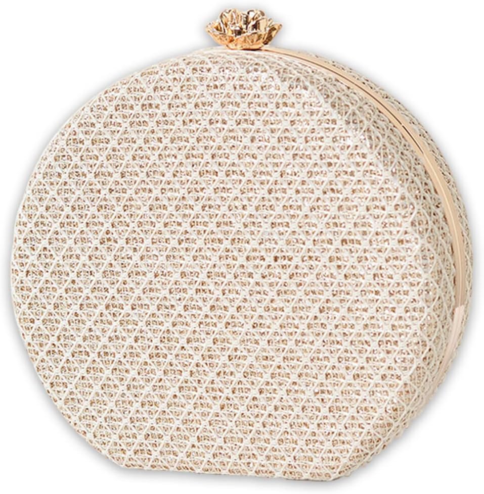 CORIOS Women's Evening Handbags Luxury Round Clutch Purse Shoulder Bag with PU Leather