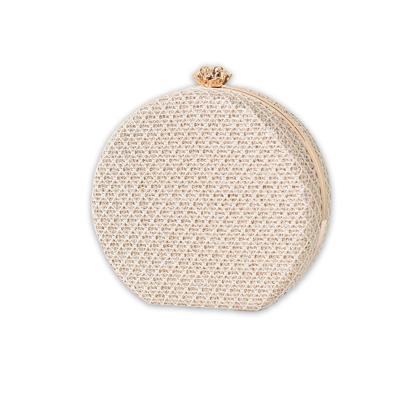 CORIOS Borsetta da Sera Donna Clutch in Rotonda Pochette Piccolo con Catena Borsa a Mano Borsa a Spalla Pelle PU Borsa a Tracolla per Cocktail Festa Ballo Cerimonia Giallo