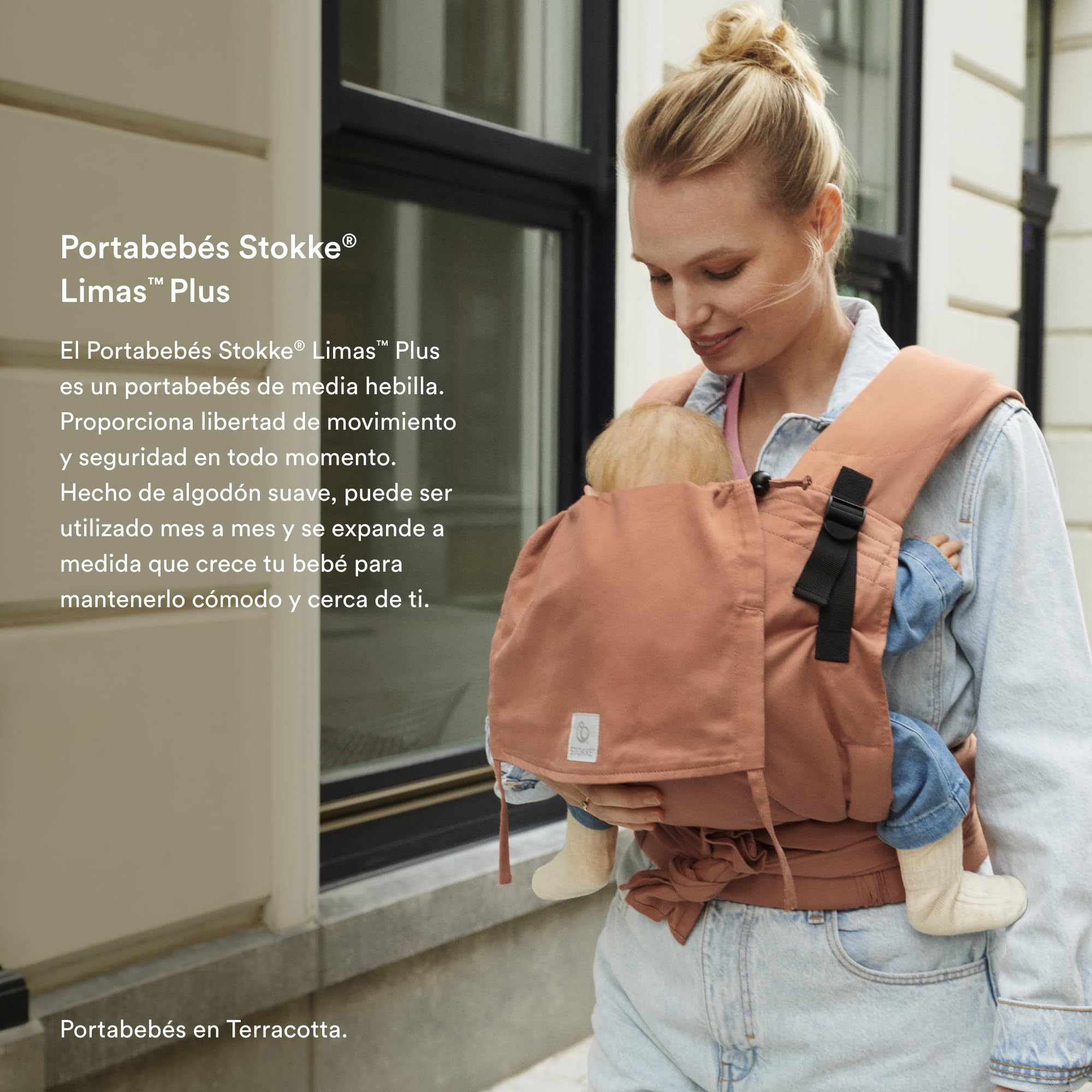 Portabebés Stokke Limas Plus, Glacier Green (OCS) - Portabebés de media hebilla para recién nacidos - Tres opciones de transporte - Seguro para bebés desde 1 mes/4 kg hasta 18 kg