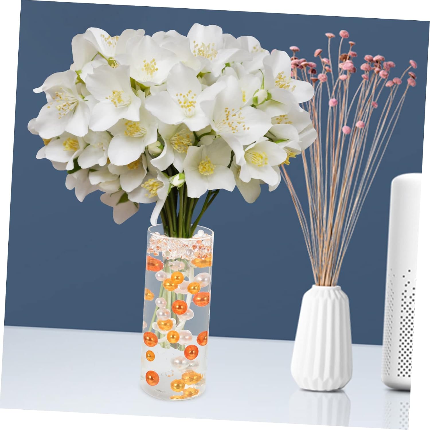 SOLUSTRE 400pcs Material Floating Fake Pearl Filler for Vases Water Floating Beads Decorative Vase Filler