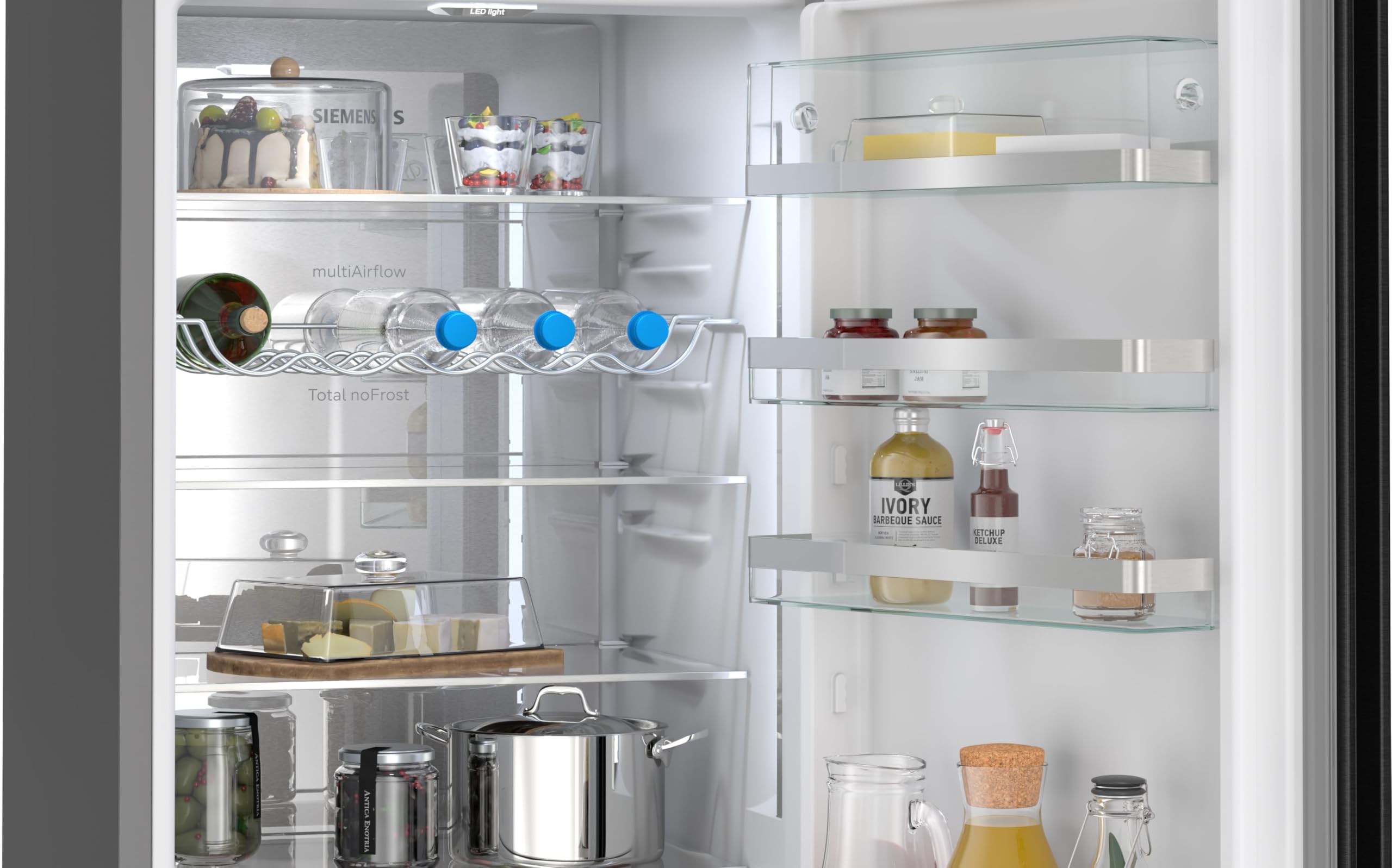Siemens iQ500 Freistehende Kühl-Gefrier-Kombination 203x60cm, KG39NAXAG, 260L Kühlen & 103L Gefrieren, Total noFrost, Nahtlose Platzierung, hyperFresh 0°C Schublade, antiFingerprint Schwarzer Stahl
