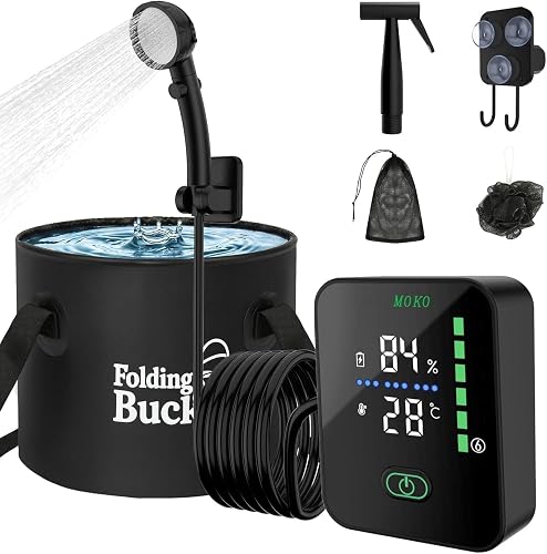 MoKo Portable Shower Camping 8000mAh Rechargeable product photo (Camp Showers) — ScooterReviewPro review