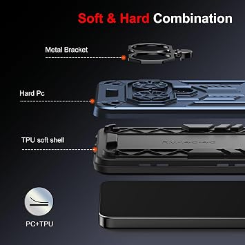 Compatible with Infinix Note 50X 5G Case [with Tempered Glass Screen Protector] for Infinix Note 50X 5G Phone Case blue