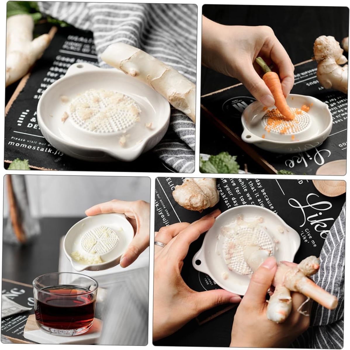 Ceramic Baby Food Grinder Set 2 Pcs Fruit and Vegetable Mashing Bowls Ginger and Garlic Crushers Suitable for Infants and Toddlers Easy to Use for Homemade Purees