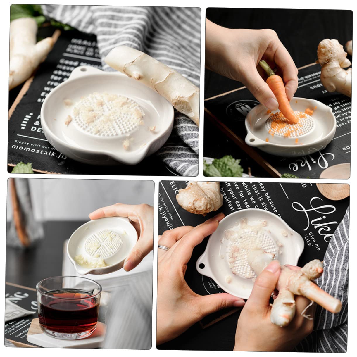 2Pcs Ceramic Grinding Bowls for Food Garlic Mashing Lightweight Safe Kitchen Tool Multipurpose Use for Grinding Fruits Vegetables