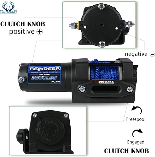 Miniatura 18 de REINDEER Nuevo cabrestante de 12 V, capacidad de carga de 4500 libras, kit de cabrestante eléctrico, cuerda sintética con Hawse Fairlead impermeable