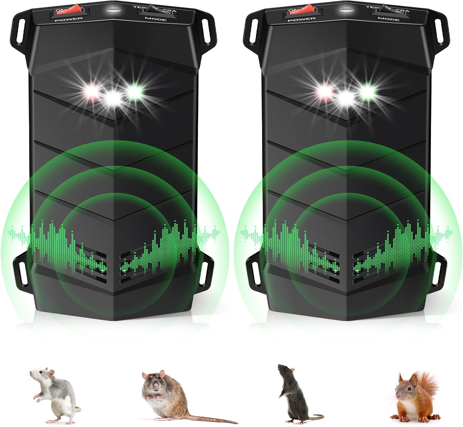 2Pcs Ultrasonic Rodent Repellent for Car Engines,Battery Operated Rodent Repellent Under Hood Anti,Mice,Mouse,Rodent Repellent for Cars Keeping Rodents Out of Car Basement Garage Warehouse