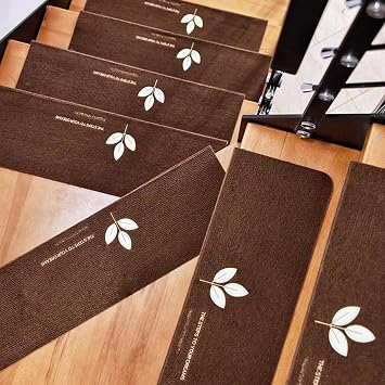 Staircase Treads Cover Mats, Non-Slip Stair Step Protection Luminous Self-Adhesive Quiet RugsA-06,55x22cm 5PCS