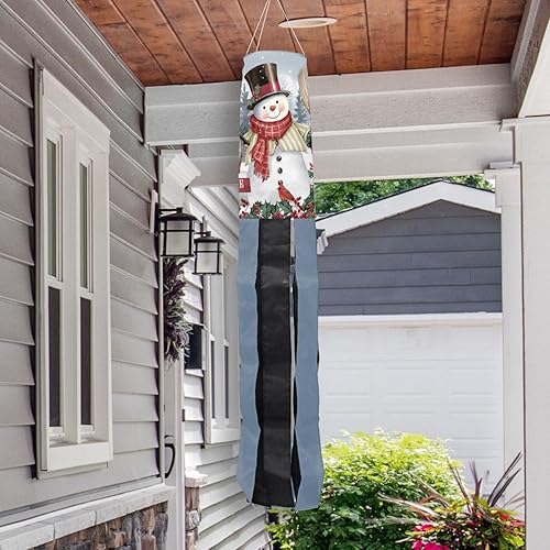 Miniatura 2 de Winter Jolly Snowman Welcome Windsock Wind Twister 40" x 6" Briarwood Lane