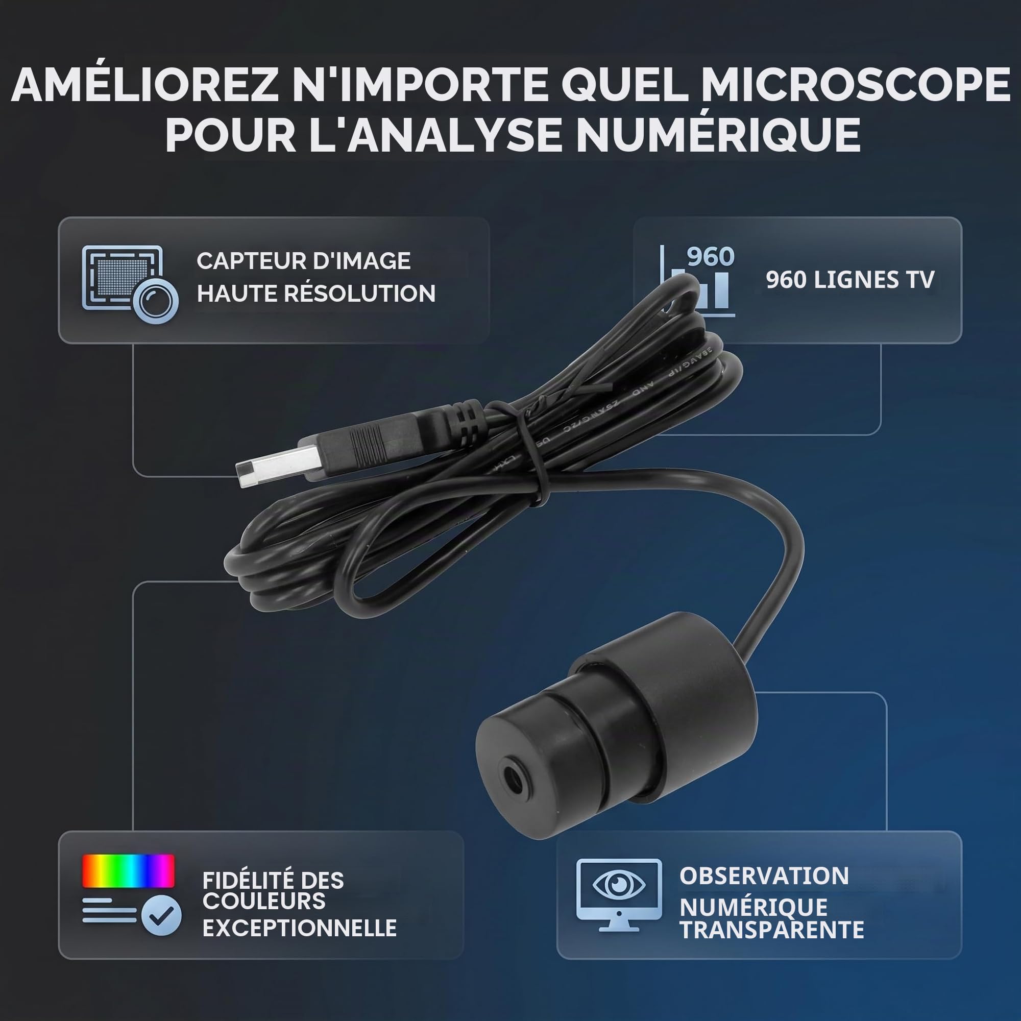 Oculaire Électronique Numérique USB 92 MP Caméra pour Microscope Compatible avec les Microscopes Stéréo pour l'Enseignement Scientifique en Salle de Classe et Laboratoire