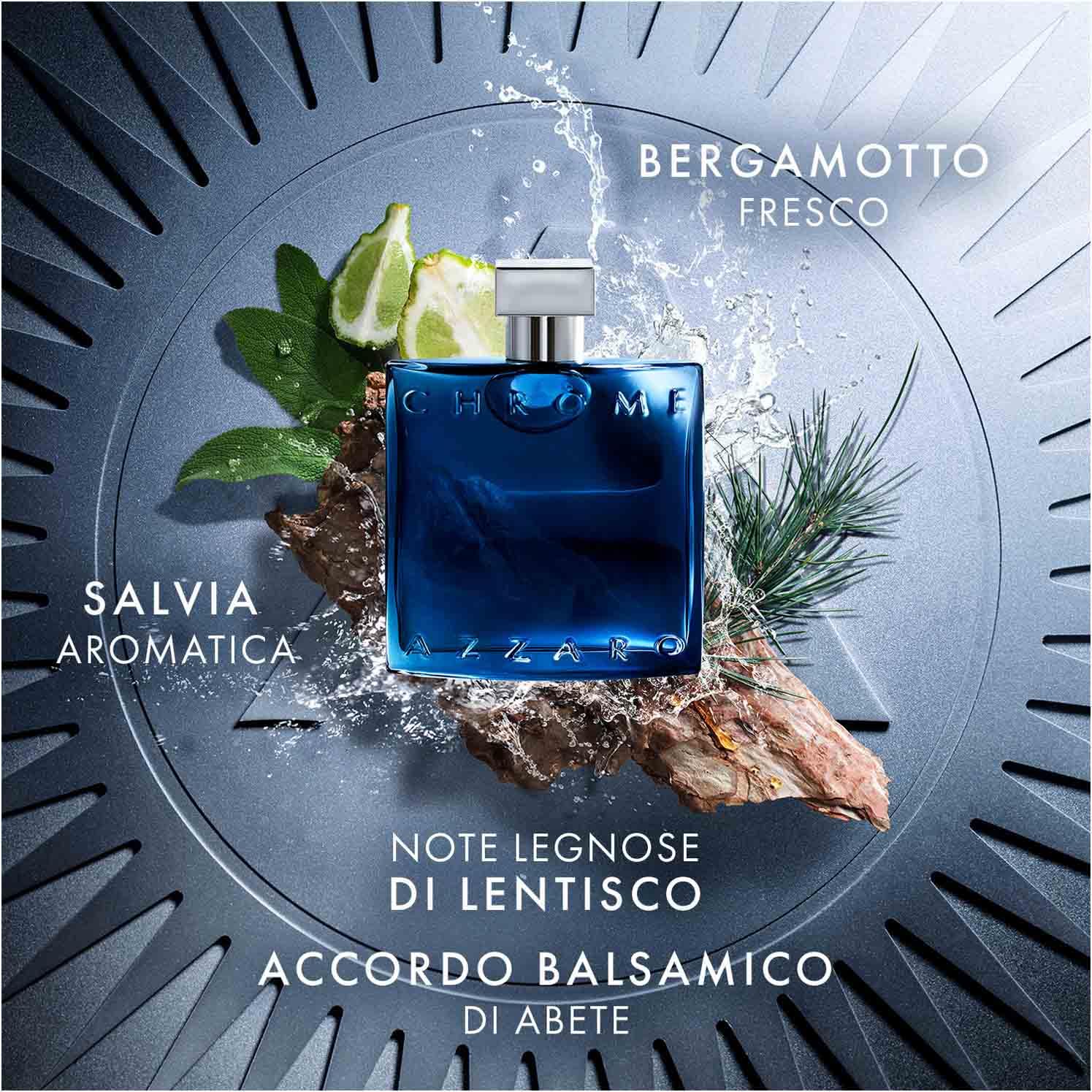 Azzaro Chrome Parfum, profumo uomo fresco, aromatico e legnoso, 100ml