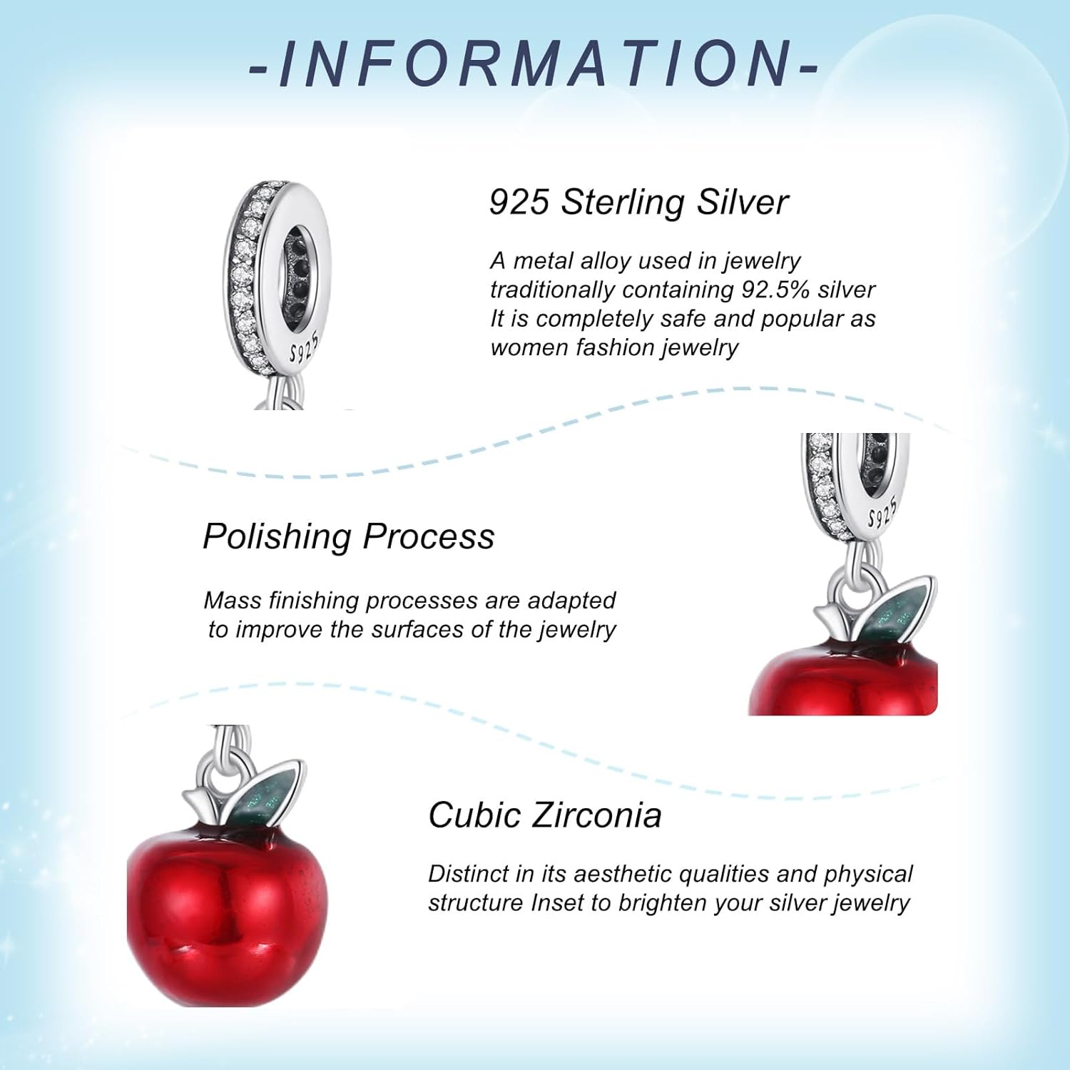 925 Sterling Silver Charms for Bracelets Gold Love and Heart Charms Cherry Blossom Dangle Beads Jewelry for Women - Image 3