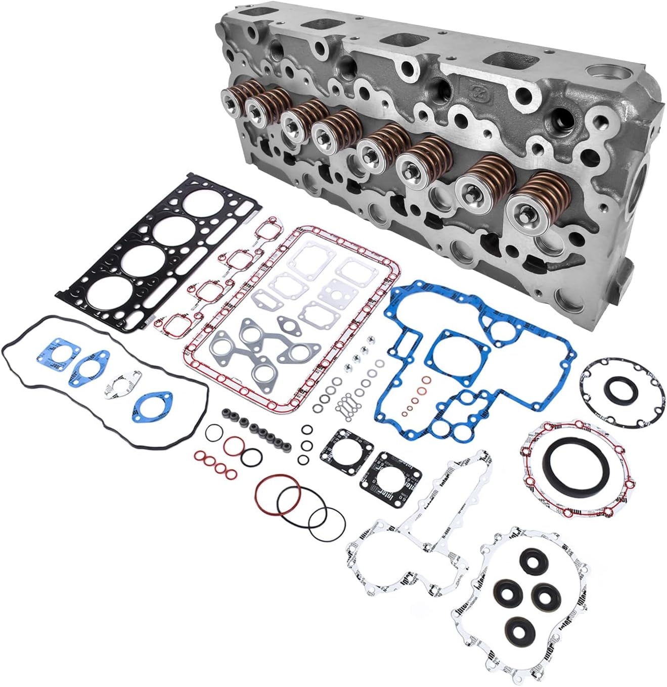 V2003 Cylinder Head with Full Gasket Kit Replacement for Kubota V2003 Engine Bobcat 337 341 435 S160 S175 S185 T180 T190 Part# 6675642