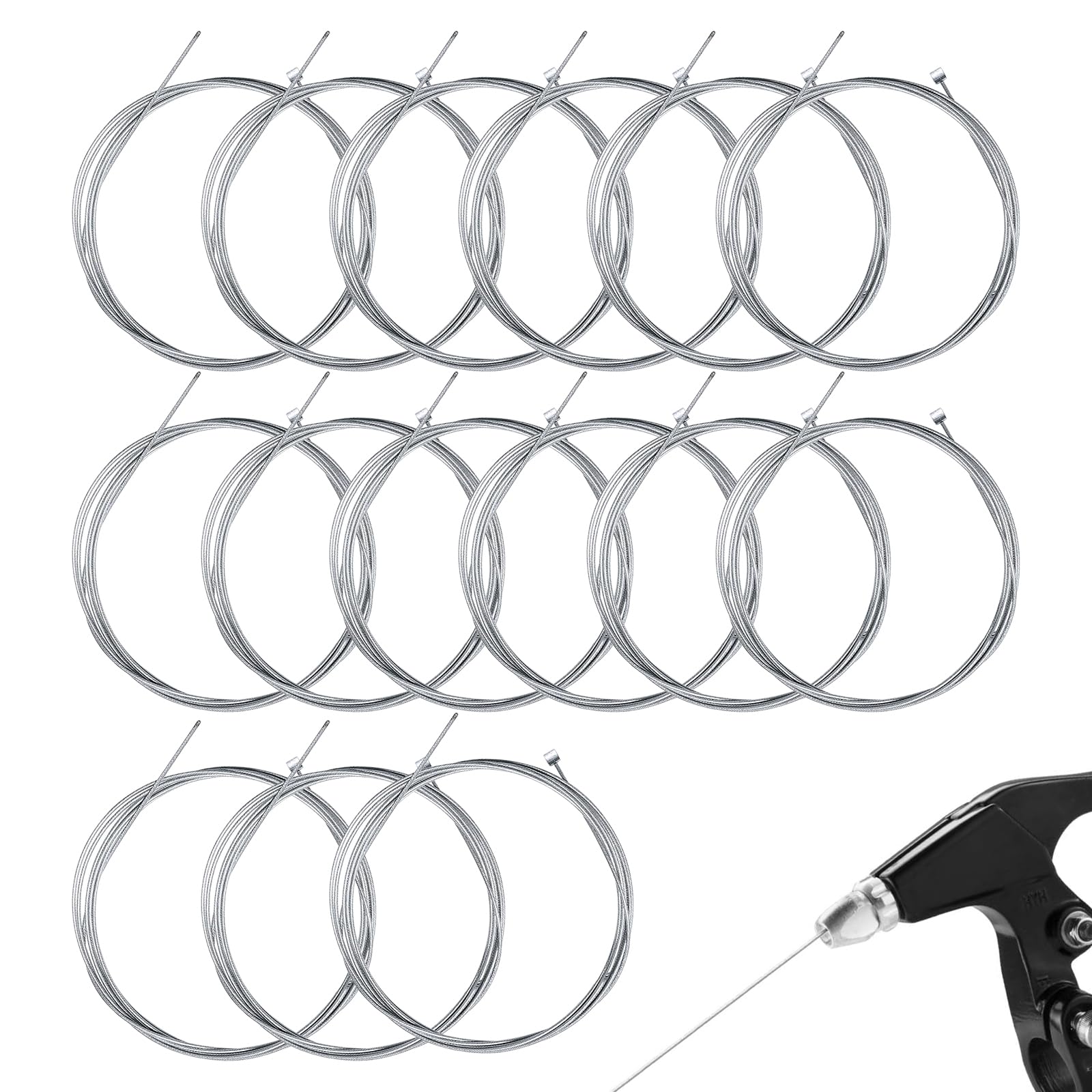 Llikknve Brake Cable, 15 Pieces Front And Rear Bike Brake Cables, Universal Standard Bicycle Brake Cable Replacement Accessories For Mountain Bike And Road Bike, High Strength, Smooth