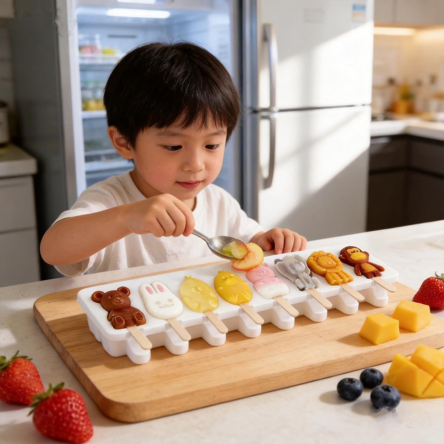 Animal Silicone Popsicle Mold, 8-Cavity BPA-Free Cake Pop Maker