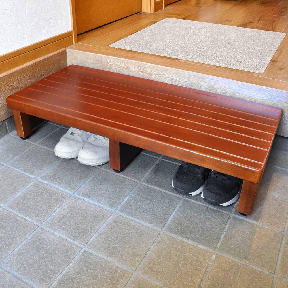 玄関踏み台 Amazon｜永井興産(Nagai Kosan) 木製玄関踏み台120 幅120×奥行35