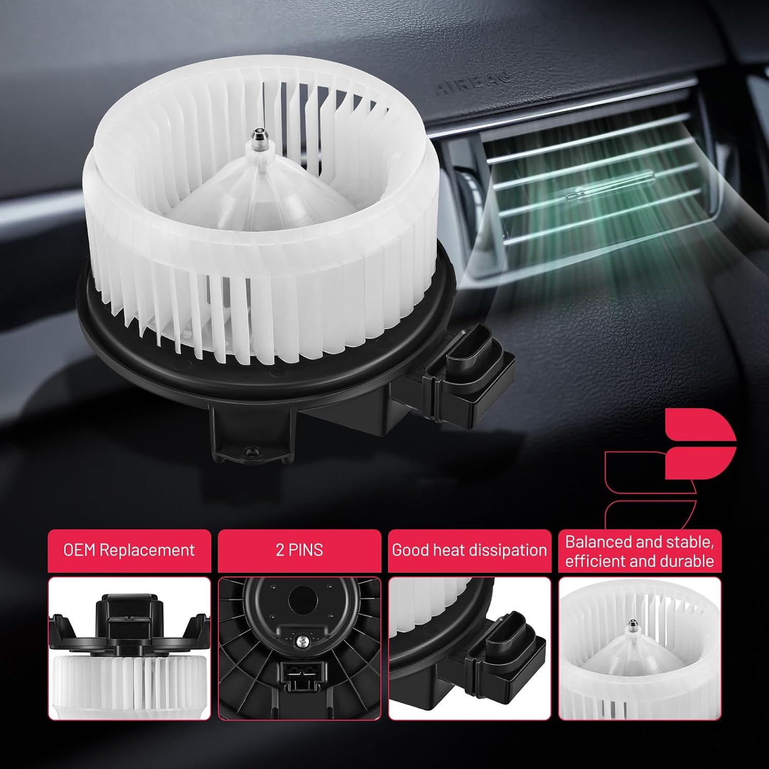BDFHYK AC Heater Blower Motor Fan 700289 Compatible with Mazda 2007-2015 CX-9,Compatible with Ram 2014-2021 ProMaster 1500 2500 3500,HVAC Blower Motor Assembly Replacement for TD1161B10 BM00246C