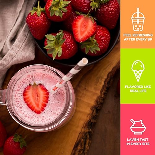 Miniatura 8 de Fanale Perlas de fresa y mango, veganas, sin OMG, sin gluten, sin grasa, perfectas para té de burbujas, batidos, helados, postres y bebidas, 2