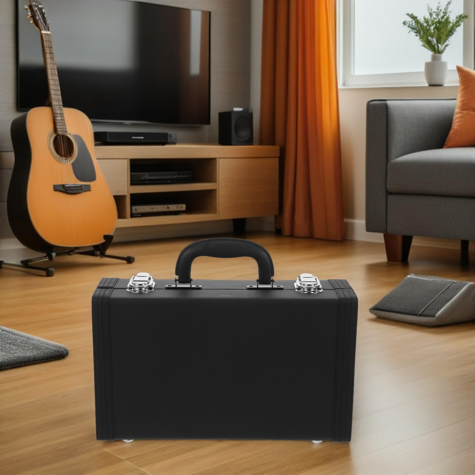 ERINGOGO Estuche Rígido para Clarinete Negro y Resistente Golpes con Asa Ergonómica y Cierre Seguro para Almacenamiento Portátil de Instrumentos Musicales