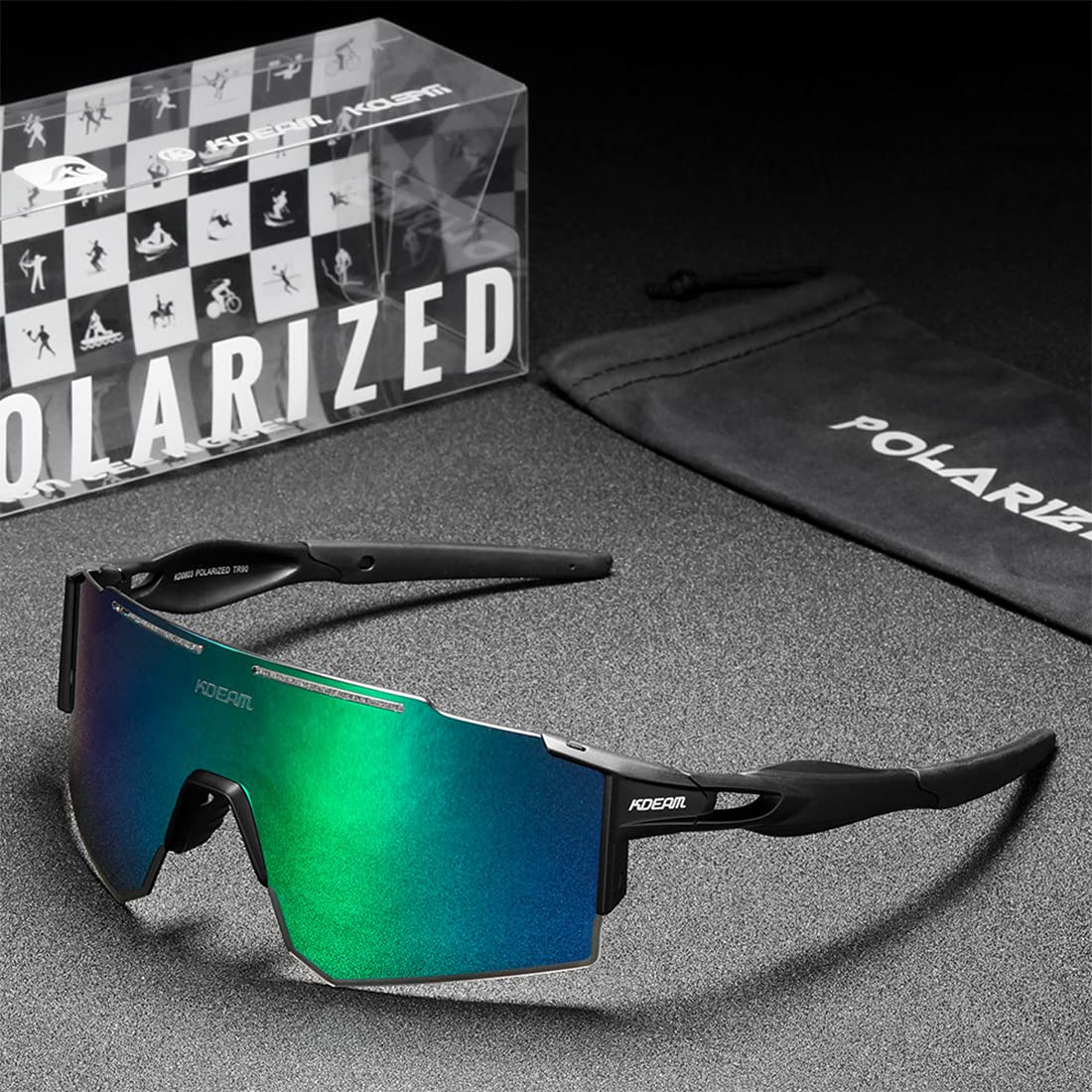 Gafas de sol polarizadas deportivas para hombres y mujeres, protección UV 400, para ciclismo, esquí, conducción
