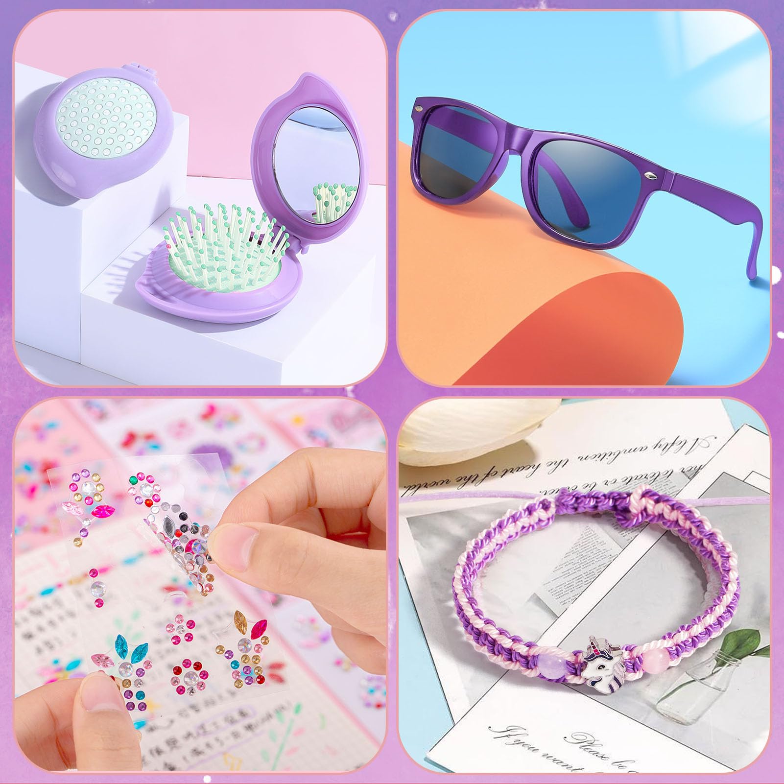 G.C Licorne Cadeau Fille 5 6 7 8-12 Ans, Micro Karaoke Enfants avec LED & Micro sans Fil & Filaire Casque & Bouteille & Lunettes de Soleil, Anniversaire Cadeau Noël Licorne Jouet pour Fille Enfants